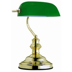 Globo Lighting Antique Tischlampe 1x60 W messing-grün 2491