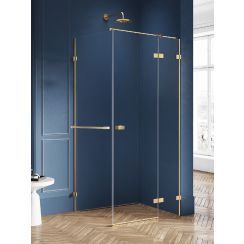 New Trendy Avexa Gold Brushed Duschkabine 120x80 cm rechteckig gold gebürstet/durchsichtiges Glas EXK-3045