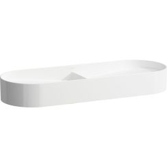Laufen Sonar Waschbecken 100x37 cm halbrund Aufsatzwaschbecken-Doppelt weiß glanz H8123484001121