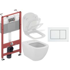 Set WC-Becken Ideal Standard Tesi T007901, Unterputzrahmen Tece Base 9400407, T352701, 9.240.400