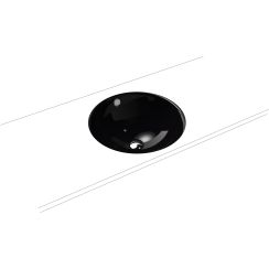 Kaldewei Classic Waschbecken 42x42 cm rund Unterbauwaschbecken schwarz glanz 910006003701