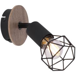 Globo Lighting Xara I Wandleuchte 1x40 W schwarz-holz 54802S-1H