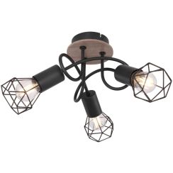 Globo Lighting Xara I Deckenlampe 3x40 W schwarz-holz 54802S-3DH