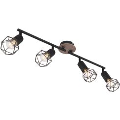 Globo Lighting Xara I Deckenlampe 4x40 W schwarz-holz 54802S-4H