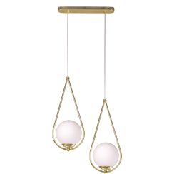 Kaja Neve Gold Pendelleuchte 2x40 W weiß-messing K-4776