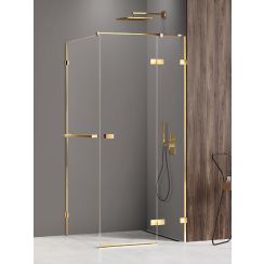 New Trendy Avexa Gold Shine Duschkabine 110x80 cm rechteckig gold Glanz/durchsichtiges Glas EXK-3211