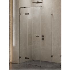 New Trendy Avexa Gunmetal Brushed Duschkabine 120x70 cm rechteckig graphit gebürstet/durchsichtiges Glas EXK-3342