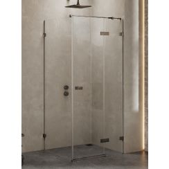 New Trendy Avexa Gunmetal Brushed Duschkabine 100x80 cm rechteckig gunmetal gebürstet/durchsichtiges Glas EXK-3361