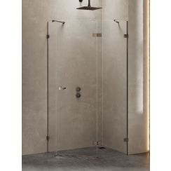 New Trendy Avexa Gunmetal Brushed Duschkabine 100x80 cm gunmetal gebürstet/durchsichtiges Glas EXK-3838