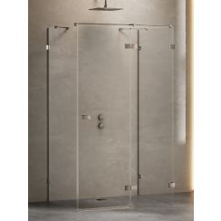 New Trendy Avexa Gunmetal Brushed Duschkabine 120x100 cm rechteckig gunmetal gebürstet/durchsichtiges Glas EXK-3450