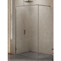 New Trendy Avexa Gunmetal Brushed Walk-In Duschwand 80 cm graphit gebürstet/durchsichtiges Glas EXK-3510