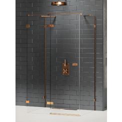 New Trendy Avexa Copper Brushed Duschkabine 90x80 cm rechteckig kupfer gebürstet/durchsichtiges Glas EXK-3697