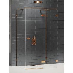 New Trendy Avexa Copper Brushed Duschkabine 80x80 cm quadratisch kupfer gebürstet/durchsichtiges Glas EXK-3721