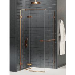 New Trendy Avexa Copper Brushed Duschkabine 120x110 cm rechteckig kupfer gebürstet/durchsichtiges Glas EXK-3628