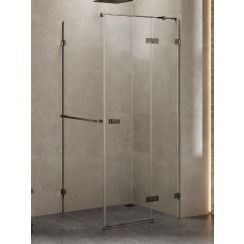 New Trendy Avexa Gunmetal Brushed Duschkabine 100x90 cm rechteckig gunmetal gebürstet/durchsichtiges Glas EXK-3297