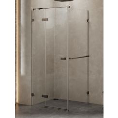 New Trendy Avexa Gunmetal Brushed Duschkabine 110x90 cm rechteckig gunmetal gebürstet/durchsichtiges Glas EXK-3268