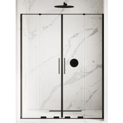 New Trendy Smart Black Duschtüren 140 cm Schiebe- schwarz Matte/durchsichtiges Glas EXK-4119