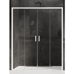 New Trendy Prime White Duschtüren 170 cm Schiebe- weiß Matte/durchsichtiges Glas D-0438A