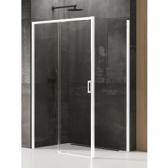New Trendy Prime White Duschkabine 110x100 cm rechteckig weiß Matte/durchsichtiges Glas D-0402A/D-0221B