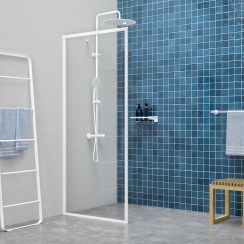 Sealskin Contour Walk-In Duschwand 90 cm weiß Matte/durchsichtiges Glas CDA30886025100
