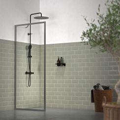 Sealskin Contour Walk-In Duschwand 90 cm graphit Matte/durchsichtiges Glas CDA30886145100