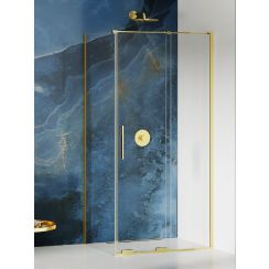 New Trendy Smart Light Gold Duschkabine 160x100 cm rechteckig gold Glanz/durchsichtiges Glas EXK-4260