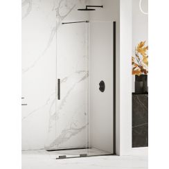 New Trendy Smart Black begehbare duschwand 140 cm schwarz Matte/durchsichtiges Glas EXK-4195