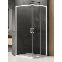 New Trendy Prime White Duschkabine 120x70 cm rechteckig weiß Matte/durchsichtiges Glas D-0394A/D-0405A