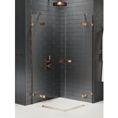 New Trendy Avexa Copper Brushed Duschkabine 120x80 cm rechteckig kupfer gebürstet/durchsichtiges Glas EXK-3669