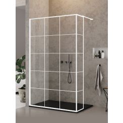 New Trendy New Modus White Walk-In Duschwand 100 cm weiß Matte/Glas mit Muster EXK-2241
