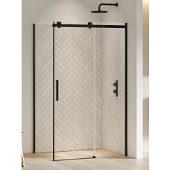 New Trendy Softi Black dusche 140x120 cm rechteckig schwarz Matte/durchsichtiges Glas EXK-3989