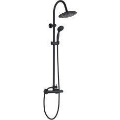 Invena Gracja duschset Wand mit Thermostat mit Regenbrause schwarz AU-15-D04
