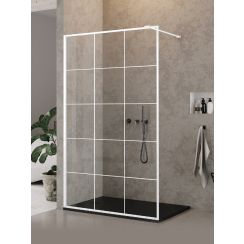 New Trendy New Modus White Walk-In Duschwand 70 cm weiß Matte/Glas mit Muster EXK-2211