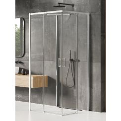 New Trendy Prime Duschkabine 100x80 cm rechteckig chrom Glanz/durchsichtiges Glas K-1518