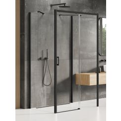 New Trendy Prime Black Duschkabine 130x70 cm rechteckig schwarz Matte/durchsichtiges Glas K-0948