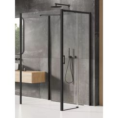 New Trendy Prime Black Duschkabine 110x100 cm rechteckig schwarz Matte/durchsichtiges Glas K-1606