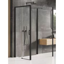 New Trendy Prime Black Duschkabine 120x100 cm rechteckig schwarz Matte/durchsichtiges Glas K-1603