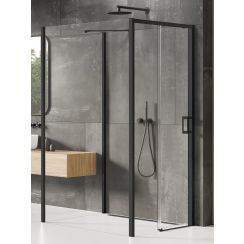 New Trendy Prime Black Duschkabine 120x110 cm rechteckig schwarz Matte/durchsichtiges Glas K-1616