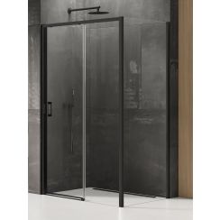 New Trendy Prime Black Duschkabine 140x80 cm rechteckig schwarz Matte/durchsichtiges Glas K-1321