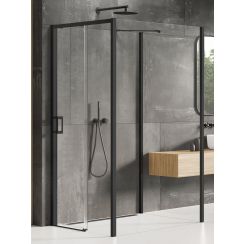 New Trendy Prime Black Duschkabine 110x110 cm quadratisch schwarz Matte/durchsichtiges Glas K-1620