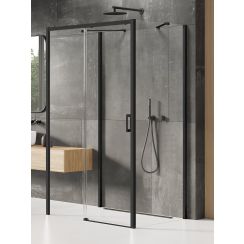 New Trendy Prime Black Duschkabine 100x90 cm rechteckig schwarz Matte/durchsichtiges Glas K-0910