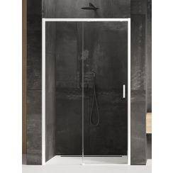 New Trendy Prime White Duschtüren 110 cm Schiebe- weiß Matte/durchsichtiges Glas D-0402A
