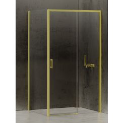 New Trendy Prime Light Gold Duschkabine 100x90 cm rechteckig gold Glanz/durchsichtiges Glas D-0421A/D-0224B