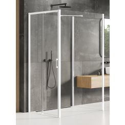 New Trendy Prime White Duschkabine 120x100 cm rechteckig weiß Matte/durchsichtiges Glas K-1071