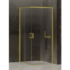 New Trendy Prime Light Gold Duschkabine 100x70 cm rechteckig gold Glanz/durchsichtiges Glas D-0420A/D-0415A