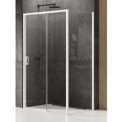 New Trendy Prime White Duschkabine 110x90 cm rechteckig weiß Matte/durchsichtiges Glas K-1390