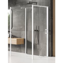 New Trendy Prime White Duschkabine 110x110 cm quadratisch weiß Matte/durchsichtiges Glas K-1626