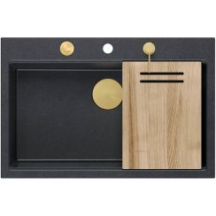 Quadron Marc GraniteQ-Spüle 76x50 cm schwarz HQM7650U8_PVDG1