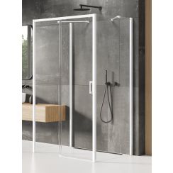 New Trendy Prime White Duschkabine 140x100 cm rechteckig weiß Matte/durchsichtiges Glas K-1023