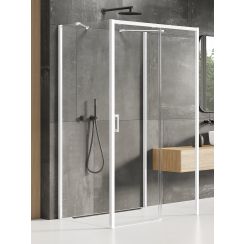 New Trendy Prime White Duschkabine 120x90 cm rechteckig weiß Matte/durchsichtiges Glas K-1042